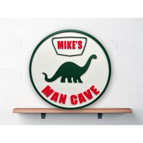 Custom Sinclair Dinosaur Man Cave Sign Personalized Name 11.5”  Gift for a man - Picture 5 of 10